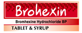 BROHEXIN Bromhexine Hydrochloride BP Tablet- 8 mg.Syrup- 100 ml.